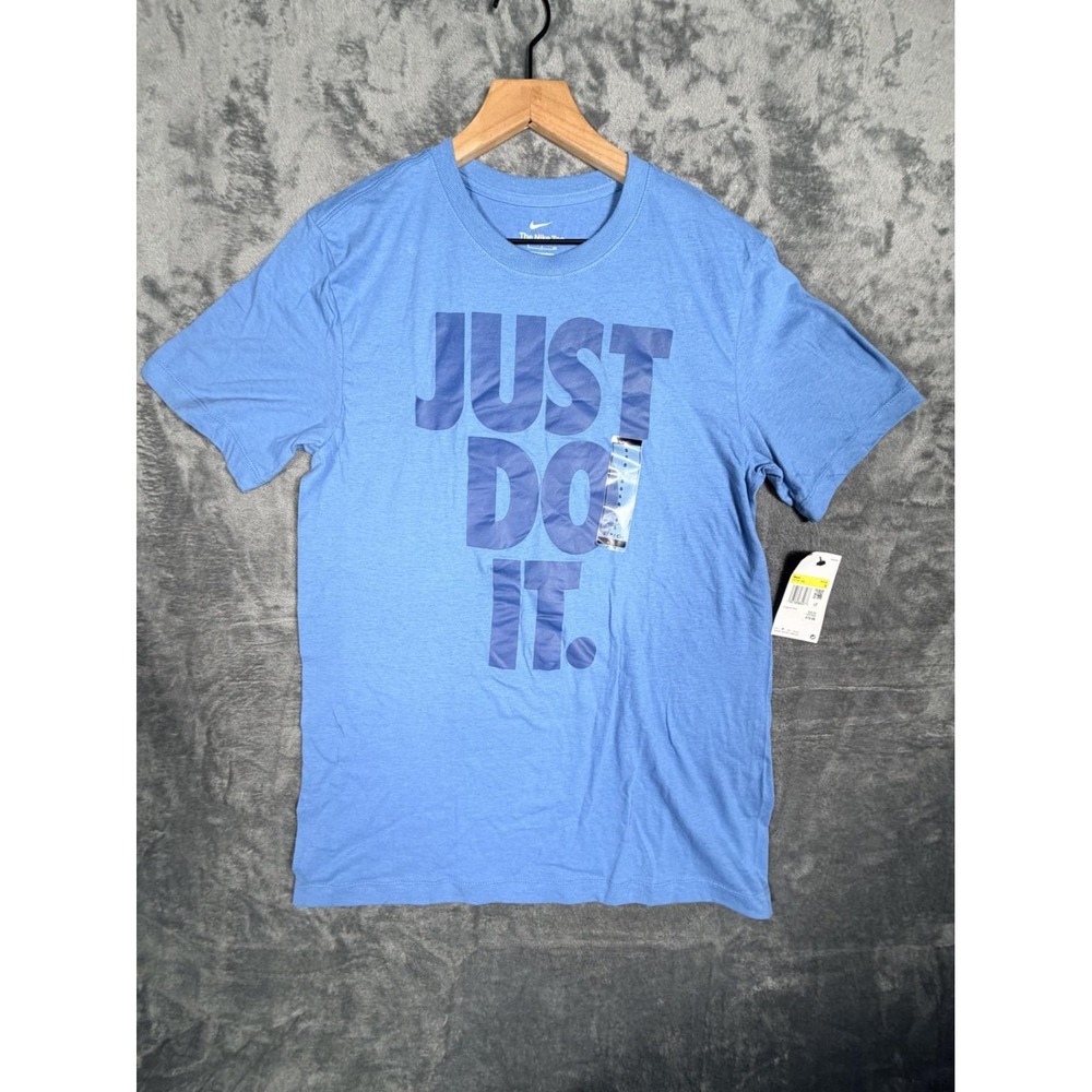 Nike Mens The Nike Tee T-Shirt S Blue Just Do It Graphic‎ Short Sleeve NWT